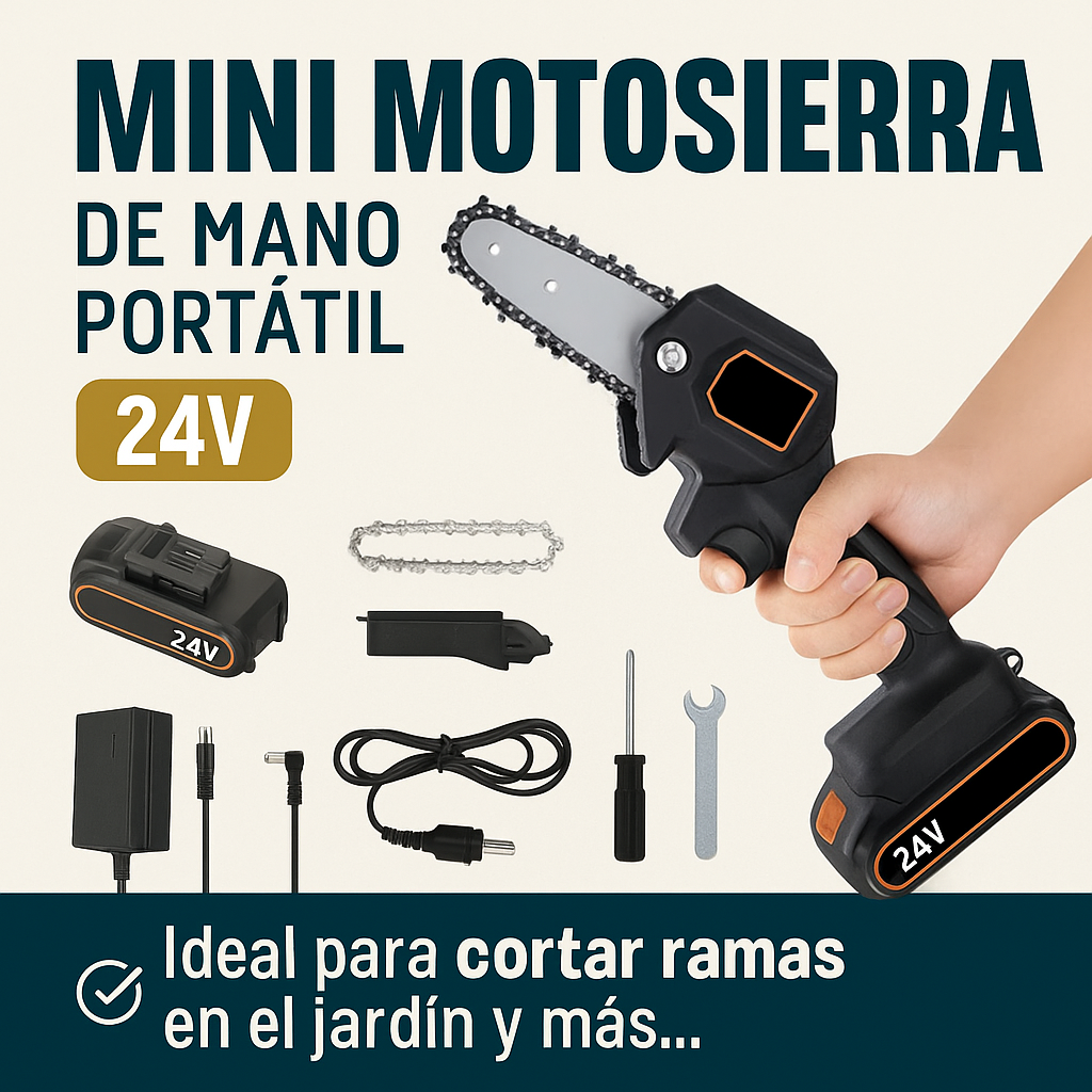 Mini Motosierra De Mano Portátil 24v Pura Tienda