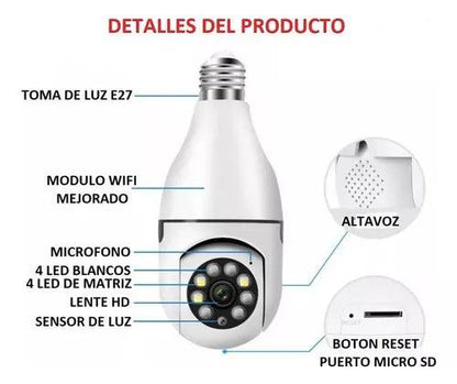 ¡Explora la Seguridad Total con la Cámara de Bombillo 360°! VOE