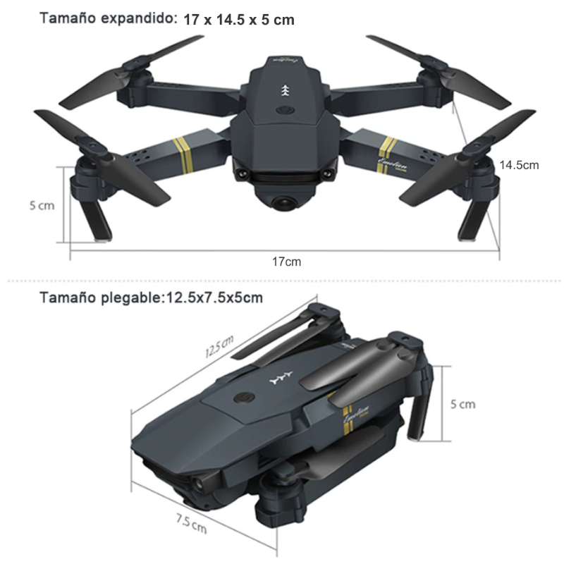 Drone Plegable Con Cámara Wifi 2.4g 998w Pura Tienda