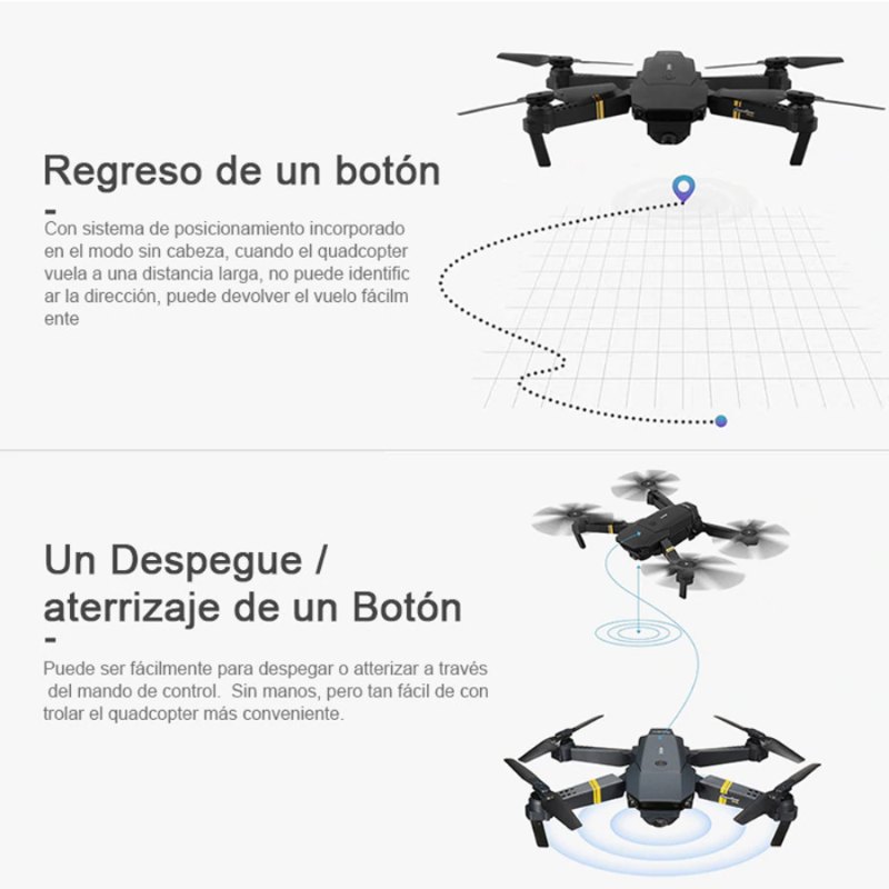 Drone Plegable Con Cámara Wifi 2.4g 998w Pura Tienda
