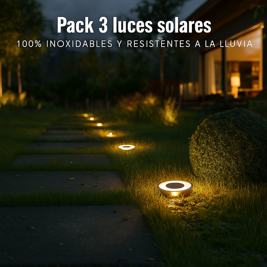 Luces Solares Automáticas de Jardín Pack 3 luces Tienda Espanha