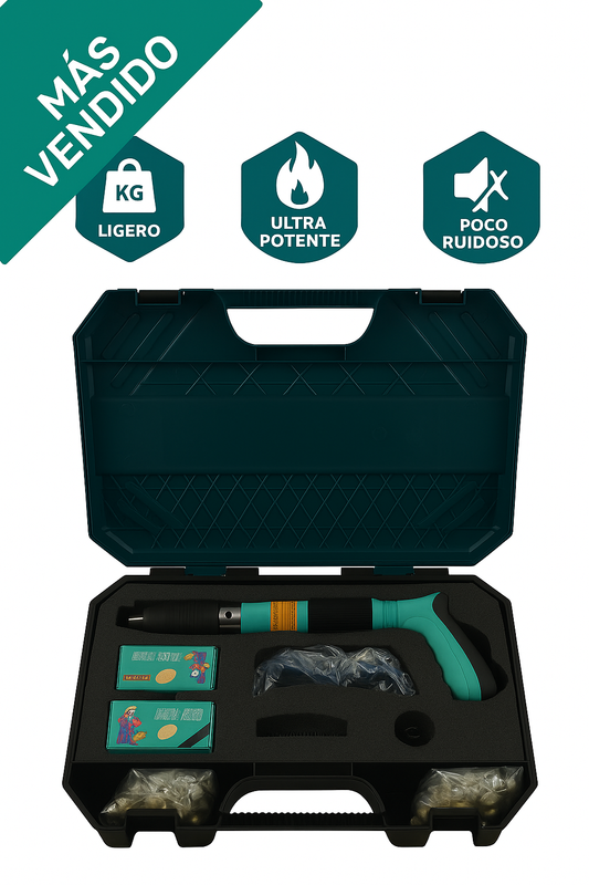 ¡Kit de Pistola de Clavos + Accesorios Incluidos + 200 Clavos de Alto Impacto™! Dropea