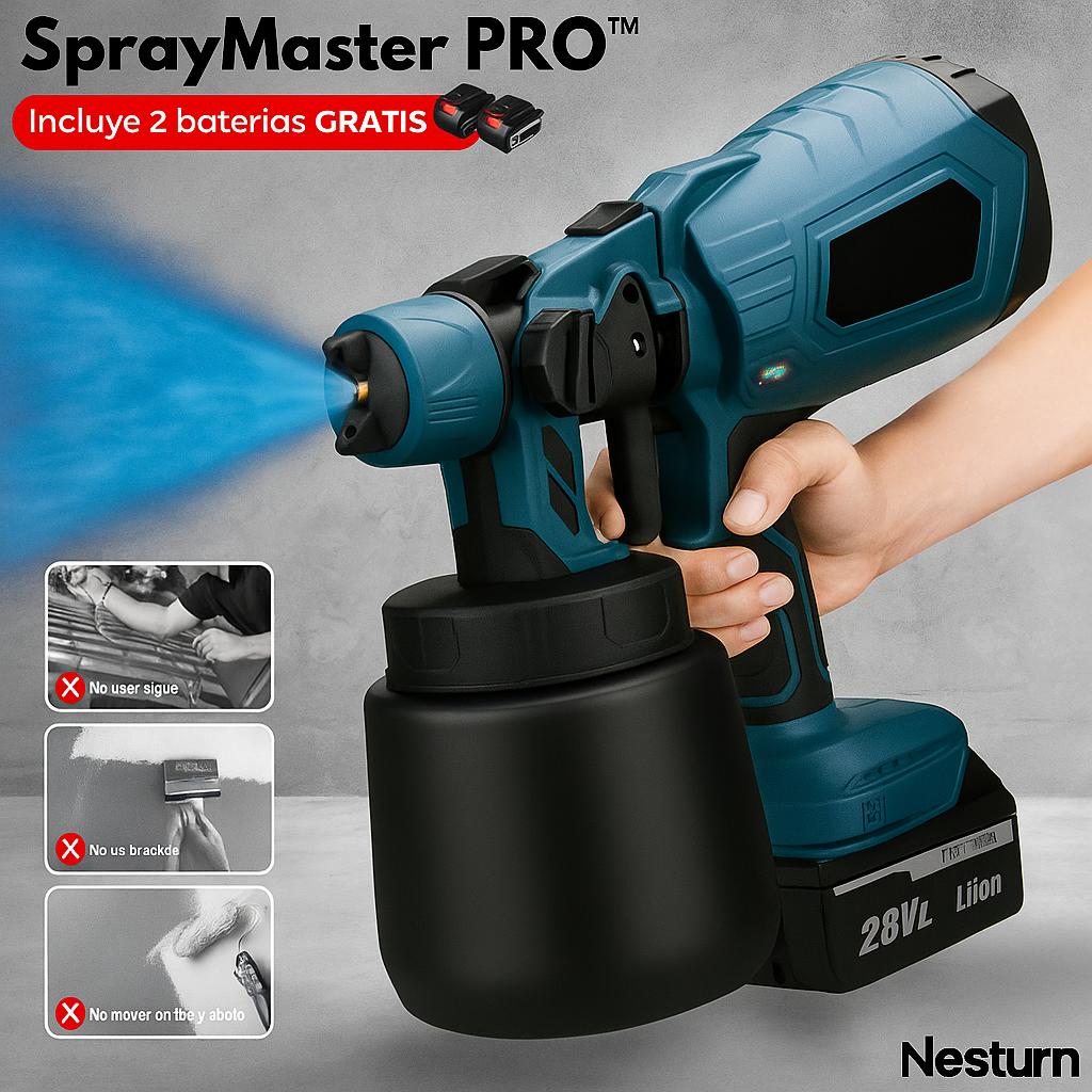 PISTOLA PARA PINTAR ELÉCTRICA Incluye: guantes, gafas, filtro, cepillo, tubo, limpiador y 2 baterías. Dropea