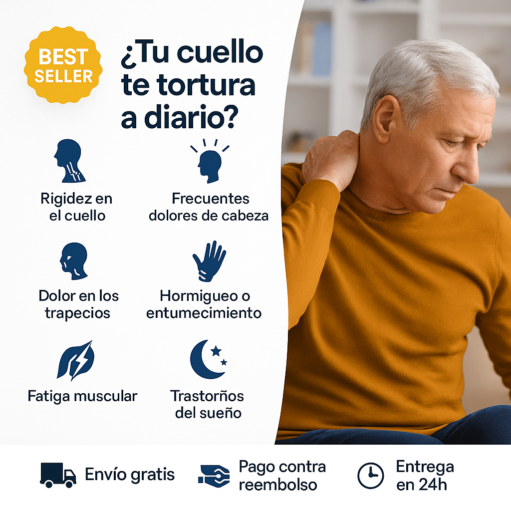 Masajeador cervical Shiatsu con calor – Libera tensiones en solo 10 minutos al día Dropea