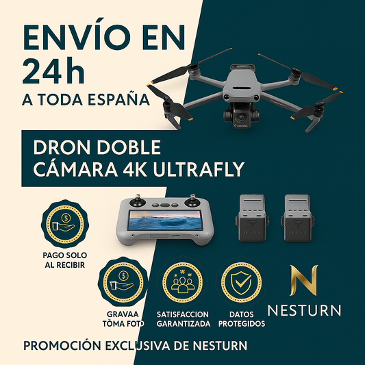 Dron Doble Camara 4k UltraFly + 2 Batería Con Estuche GRATIS Tienda Espanha