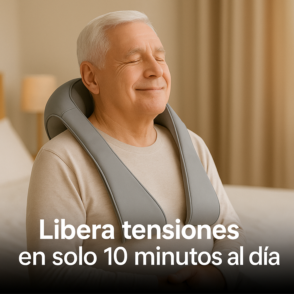 Masajeador cervical Shiatsu con calor – Libera tensiones en solo 10 minutos al día Dropea