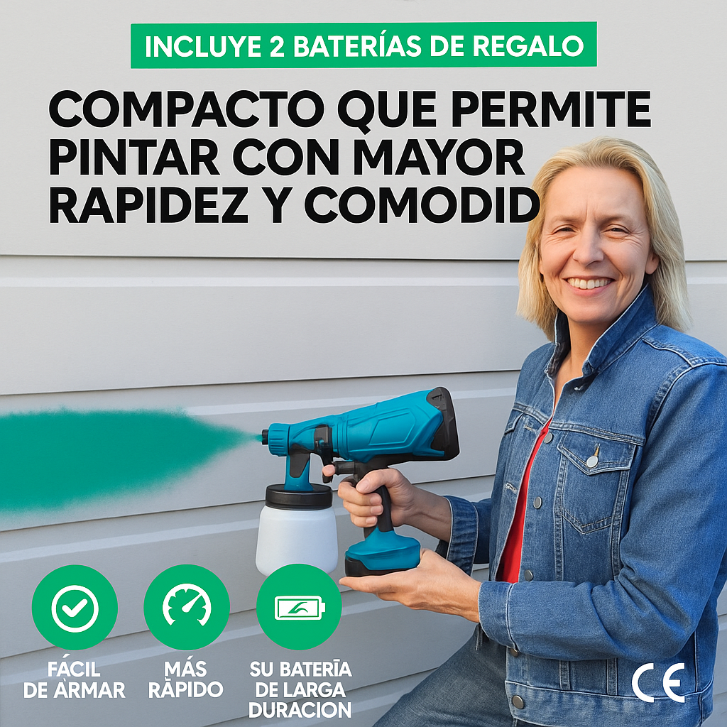 PISTOLA PARA PINTAR ELÉCTRICA Incluye: guantes, gafas, filtro, cepillo, tubo, limpiador y 2 baterías. Dropea