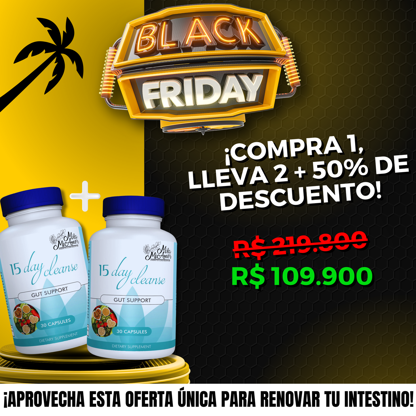 Black Friday (Compra 1 Lleva 2) Limpieza de 15 días Tienda Colômbia