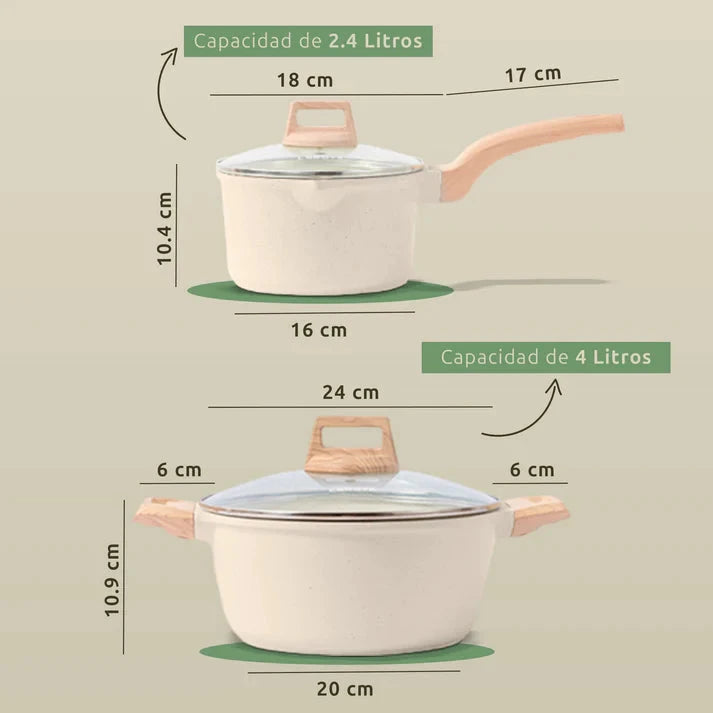 🍴Juego Completo de Utensilios de Cocina  Antiadherente + Cubiertos Gratis🍽️ Dropea