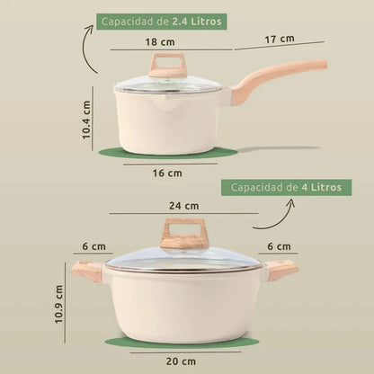 🍴Juego Completo de Utensilios de Cocina  Antiadherente + Cubiertos Gratis🍽️ Dropea