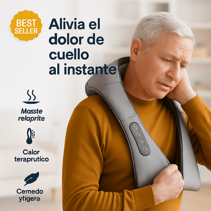 Masajeador cervical Shiatsu con calor – Libera tensiones en solo 10 minutos al día Dropea