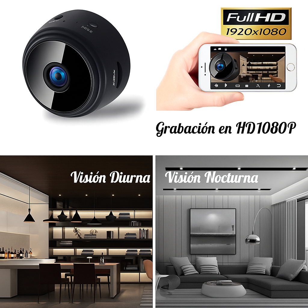 Mini Cámara Oculta Inalámbrica HD 1080P – Seguridad y Vigilancia Discreta Dropea