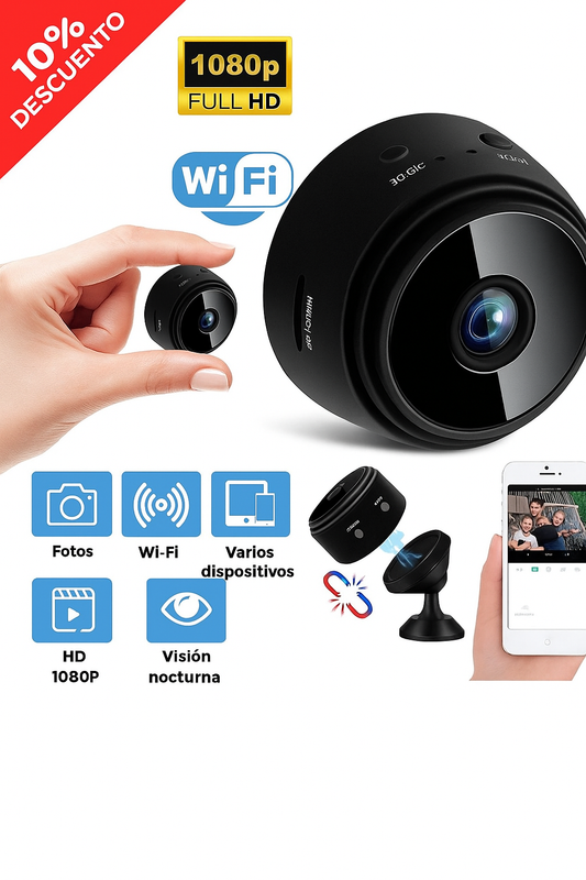 Mini Cámara Oculta Inalámbrica HD 1080P – Seguridad y Vigilancia Discreta Dropea