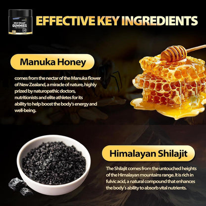 Gomitas de Shilajit puro - Salud, fuerza y bienestar - El poder del Himalaya Dropea